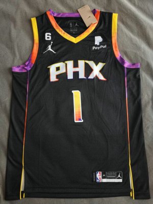 NBA 1 Booker Phoenix Suns noir 2022-23 Statement Edition Maillot imprimé